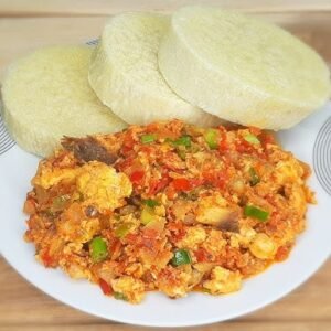 boiled/fried yam + sauce
